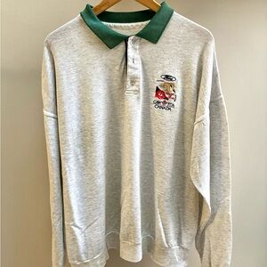 Ford VTG 90s heather grey Autoworkers Union collared sweatshirt CUT TAG XL